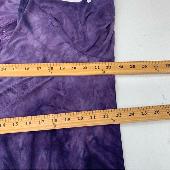 Catherines Top Woman 1X Purple  Stretch Knit Faux Twin Sequins Scoop Neck - Picture 7 of 8